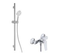 kielle Nefia - Set de douche avec mitigeur, colonne, flexible et pommeau de douche EcoSpare, chrome 20627SN10