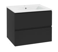kielle Oudee - Meuble avec lavabo, 80x55x46 cm, 2 tiroirs, noir mat 50002S84