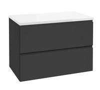 kielle Oudee - Meuble avec plateau pour vasque 80x55x46 cm, noir mat/blanc brillant 50002S814