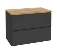 kielle Oudee - Meuble avec plateau pour vasque 80x55x46 cm, noir mat/chêne doré 50002S824