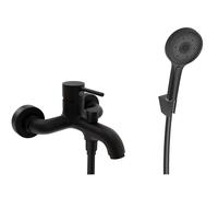 kielle Oudee - Mitigeur de baignoire avec accessoires EcoSpare, noir mat 10302SN14