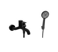 kielle Oudee - Mitigeur de baignoire avec accessoires EcoSpare, noir mat 10302SN24