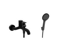 kielle Oudee - Mitigeur de baignoire avec accessoires EcoSpare, noir mat 10302SN44