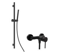 kielle Oudee - Set de douche avec mitigeur, barre, flexible et pommeau de douche EcoSpare, noir mat 20602SN24