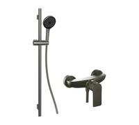 kielle Vega - Set de douche avec mitigeur, barre, flexible et tête de douche EcoSpare, gun metal 20618SP13