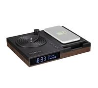 Kienzle Réveil rétro Platine Vinyle Haut-Parleur Bluetooth Chargeur sans Fil Affichage température Double Alarme lumière d'ambiance Support Smartphone