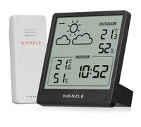 Kienzle Station Météo Radio avec Capteur Extérieur Design Slim pour Température Humidité Prévision & Horloge