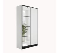KIER FURNITURE Armoire Chambre - Largeur 104,8 cm Blanc - Moderne Penderie - Armoire Chambre Adulte - Penderie Vetement Dressing - 104,8x205x39 cm