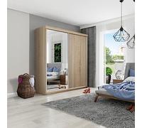 KIER FURNITURE Armoire Chambre - Largeur Top B-23 - Largeur 150 cm Eiche Sonoma - Moderne Penderie - Armoire Chambre Adulte - Penderie Vetement Dressing - 150x200x62 cm