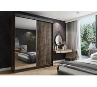 KIER FURNITURE Armoire Dressing AMO Frêne foncé 150x200x62 cm | Armoire dressing spacieuse avec rangement pratique pour vêtements et linge, idéale pour chambre adulte ou enfant