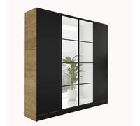 KIER FURNITURE Armoire Dressing Eden Chêne Craft/Noir 206,4x205x39 cm | Armoire dressing spacieuse avec rangement pratique pour vêtements et linge, idéale pour chambre adulte ou enfant
