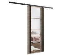 KIER FURNITURE Ensemble complet de porte coulissante EMPI, cloison coulissante en chêne Sonoma 86 x 205 x 1,6 cm