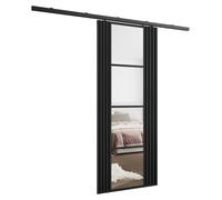 KIER FURNITURE Ensemble complet de porte coulissante EMPI, cloison coulissante graphite anthracite 106 x 205 x 1,6 cm