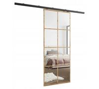 KIER FURNITURE Ensemble complet de porte coulissante LOKI, cloison coulissante en chêne Craft Gold 76 x 205 x 1,6 cm
