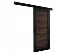 KIER FURNITURE Porte Coulissante Intérieur avec Rail PALADIO - 86x205 cm - Porte Intérieure Chambre - Noir & Frêne