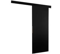 KIER FURNITURE Porte coulissante MALIBU Noir 96x205x1,6 cm | Porte coulissante avec rail, solution gain de place pour chambre, dressing ou séjour, montage stable et fluide