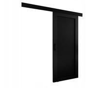 KIER FURNITURE Porte coulissante PALADIO Noir 96x205 cm | Porte coulissante avec rail, solution gain de place pour chambre, dressing ou séjour, montage stable et fluide