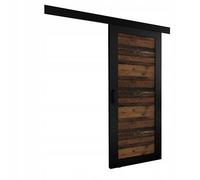 KIER FURNITURE Porte coulissante PALADIO Noir/Style ancien 96x205 cm | Porte coulissante avec rail, solution gain de place pour chambre, dressing ou séjour, montage stable et fluide