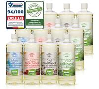 KieselGreen Bioéthanol 12 x 1 Litre avec Parfum pour Cheminée à l'éthanol - Bioéthanol comme Parfum d'ambiance - Parfum pour Cheminée à l'éthanol Bio intérieur ou feu de Table au Bioéthanol