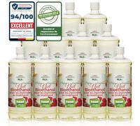KieselGreen Bioéthanol 12 x 1 Litre avec Parfum pour Cheminée à l'éthanol - Bioéthanol comme Parfum d'ambiance - Parfum pour Cheminée à l'éthanol Bio intérieur ou feu de Table au Bioéthanol