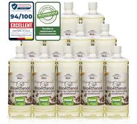 KieselGreen Bioéthanol 12 x 1 Litre avec Parfum pour Cheminée à l'éthanol - Bioéthanol comme Parfum d'ambiance - Parfum pour Cheminée à l'éthanol Bio intérieur ou feu de Table au Bioéthanol