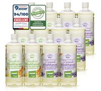 KieselGreen Bioéthanol 12 x 1 Litre Set (6x avec Parfum + 6x Inodore) pour Cheminée à l'éthanol - Bioéthanol comme Parfum - pour Cheminée à l'éthanol Bio intérieur ou feu de Table au Bioéthanol L