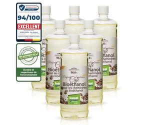 KieselGreen Bioéthanol 6 x 1 Litre avec Parfum pour Cheminée à l'Éthanol - Ambiance pour Intérieur ou Feu de Table au Bioéthanol K