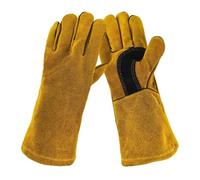 KIFSDLF Gants ignifuges en cuir, isolation thermique de soudage, poêle à bois Anti-coupure, cheminée, Barbecue, cuisson, Camping Pour le soudage
