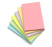 KIFZM 6 blocs de grandes notes autocollantes de 7,6 x 12,7 cm, 76 x 127 mm, 6 couleurs harmoniques pastel assorties, 80 feuilles par bloc pour rappel, liste de contrôle ou liste de choses à faire (pa