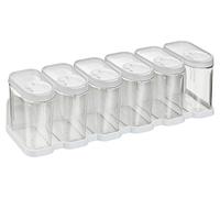 Kigima lot de 6 boîtes à épices boîtes verseuses boîtes de conservation avec étagère (blanches, 0,25 l)