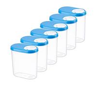 Kigima lot de 6 boîtes à épices boîtes verseuses boîtes de conservation (bleues, 0,30 l)