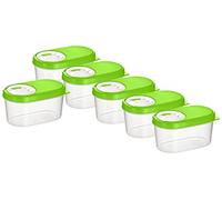 Kigima lot de 6 boîtes à épices boîtes verseuses boîtes de conservation (vertes, 0,14 l)