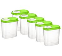 Kigima lot de 6 boîtes à épices boîtes verseuses boîtes de conservation (vertes, 0,30 l)