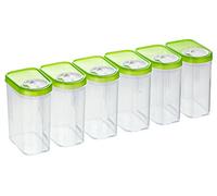 Kigima lot de 6 boîtes à épices boîtes verseuses boîtes de conservation (vertes, 0,5 l)