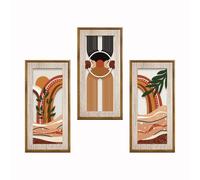 KiKiHong Lot de 3 Décoration Mmural Bois Boheme Tableau Décoration Murale