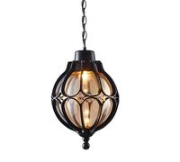Kikioo Suspension extérieure étanche IP65 - Lampe Suspendue sphérique - Lustre en Alliage d’Aluminium antirouille pour Patio/Jardin/entrée - Plafonnier Moderne résistant aux intempéries E27/E26