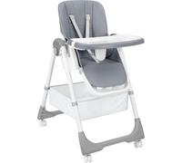 Kikka boo Chaise haute pour enfant Spicy+ pliable réglable en hauteur Repose-pieds Roues Panier gris