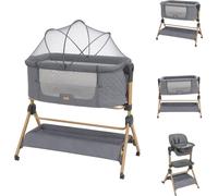 Kikka boo Lit parapluie Sleat, modèle 2 en 1, avec chaise haute réglable en hauteur et moustiquaire