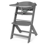 Chaise haute pour enfant Kikka boo Nordy en bois, avec repose-pieds et assise réglable, gris