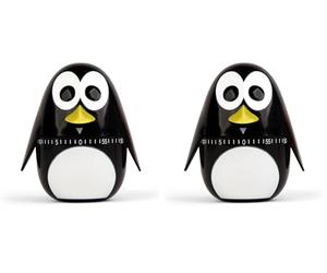 Kikkerland KKKT18 Minuteur Forme de Pingouin, Taille Unique (Lot de 2)