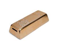 Kikkerland KKPB17 Tirelire Forme de Lingot d'Or, Doré