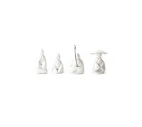 Kikkerland Lot de 4 Porte-sachets de thé en Silicone de Couleur Blanche CU127