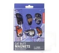 Kikkerland Magnetic Funny Cat Butt Refrigerator Decorative Magnets, Set of 6, Novelty Gift, Cat Lovers