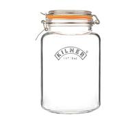 Kilner Bocal carré en verre hermétique de 3 l (3 000 ml) pour conserver des fruits entiers et des légumes et stocker des céréales, des pâtes, des biscuits pour animaux domestiques