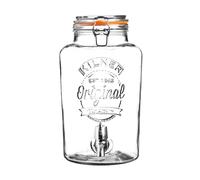 Kilner Clip Top Distributeur de Boissons Ronde en Verre dans Une boîte Cadeau, Transparent