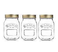 Kilner Lot de 3 bocaux de conservation en verre rond de 0,5 litre avec couvercle à vis