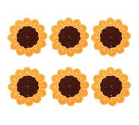 kilofly Lot de 6 sous-verres en crochet motif tournesol pour boissons 13 cm