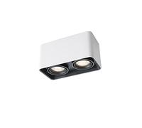 KiLoom Plafonnier LED à 2 lumières en Aluminium Anti-éblouissant, Angle d'irradiation, plafonnier réglable, plafonnier monté en Surface pour Magasin, Couloir, Salon