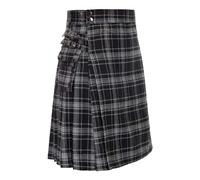 Kilt de mariage traditionnel écossais écossais pour homme et femme - Kilt utilitaire de mariage militaire - Kilt utilitaire de mariage gothique punk écossais festival kilt, gris, XL