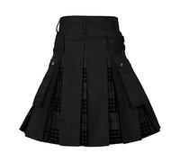 Kilt écossais, traditionnel, à carreaux, pour homme, tartan irlandais, combat, punk, gothique, région montagneuse, jupe, kilt utilitaire, avec sangles et grandes poches